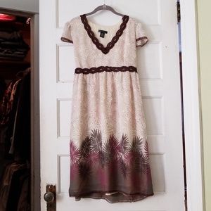 Capped sleeve tie back dress